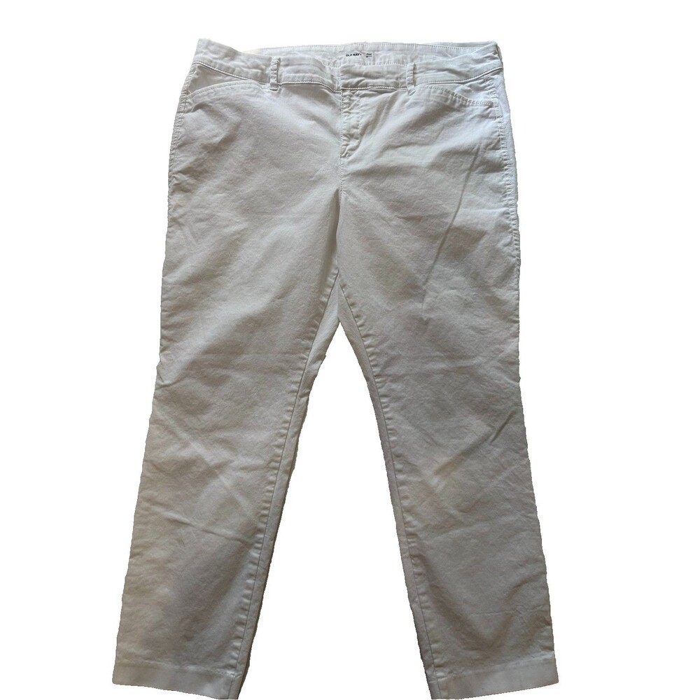 Old Navy Pixie Womens Size 16 White Mid Rise Stretch Ankle Pants